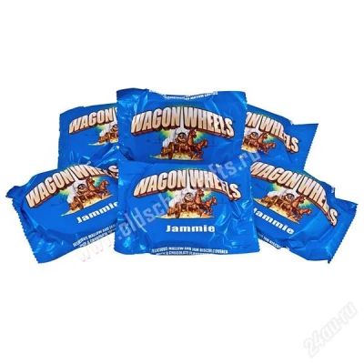 Лот: 1296571. Фото: 1. Вкусное печенье Wagon Wheels... Печенье, вафли, пряники