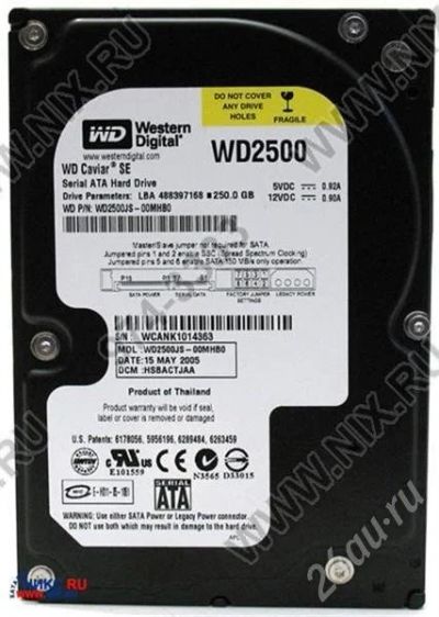 Лот: 219827. Фото: 1. 250 gb SATA WD 2500JS. Жёсткие диски (HDD)