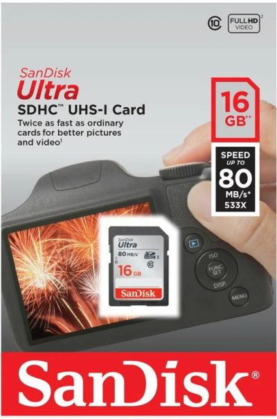 Лот: 16181468. Фото: 1. Карта памяти SDHC 16GB SanDisk... Карты памяти