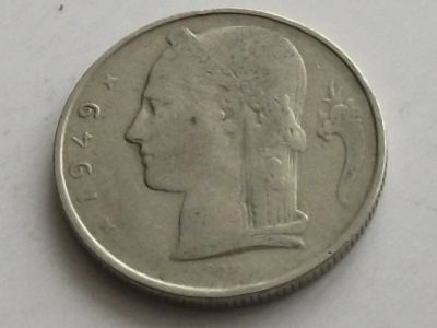 Лот: 9489741. Фото: 1. Монета 5 франк пять Бельгия 1949... Европа