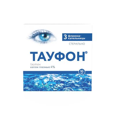 Лот: 23715435. Фото: 1. Тауфон капли гл. 4% фл.-кап. 10мл... Лекарства