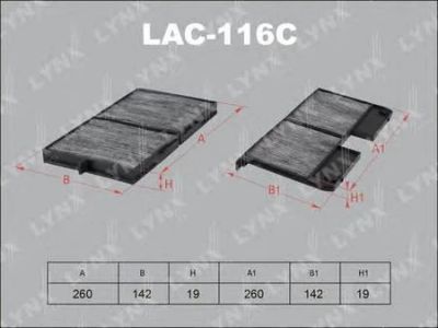 Лот: 18583800. Фото: 1. Фильтр салона LAC-116C LYNX. Расходные материалы