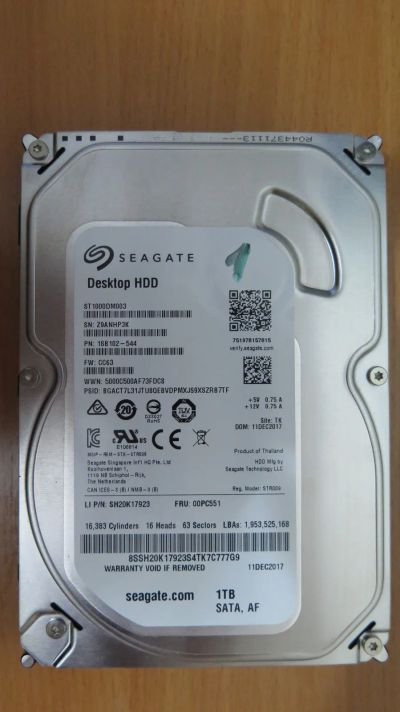 Лот: 21168959. Фото: 1. Жесткий диск Seagate 1 TB (ST1000DM003... Жёсткие диски (HDD)