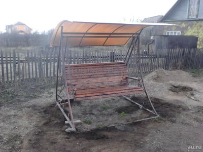 Лот: 5985636. Фото: 1. Качели садовые с крышей на подшипниках. Качели