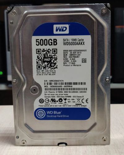 Лот: 20762226. Фото: 1. HDD 500 Гб/WD/3,5''/Sata/7200об... Жёсткие диски (HDD)