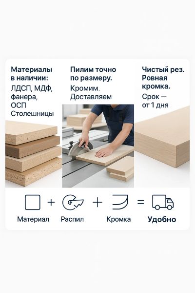 Лот: 25524669. Фото: 1. распил и кромление. Производственные услуги