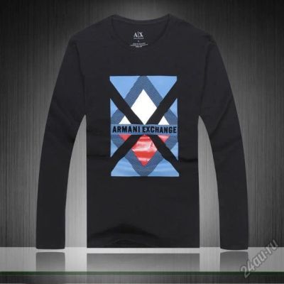 Лот: 5966924. Фото: 1. Лонгослив Armani р-р 48 черный. Свитеры, толстовки, худи