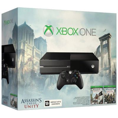Лот: 4976109. Фото: 1. Xbox One 500G bundle код.заг Assassins... Игровые приставки, консоли