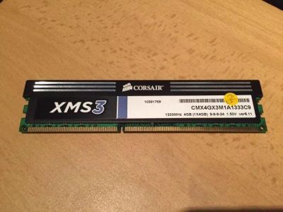 Лот: 11919331. Фото: 1. Corsair XMS3 4GB, PC3-10600 DDR3-1333... Оперативная память