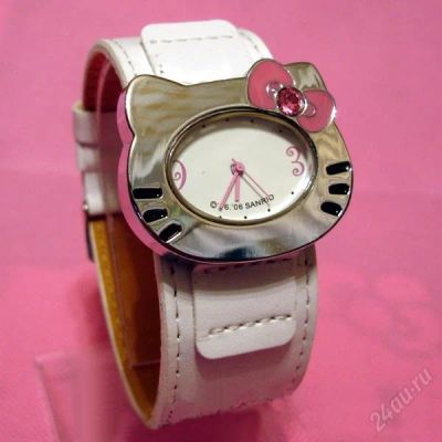 Лот: 778757. Фото: 1. Часики Hello Kitty, белые, с рубля. Красноярск