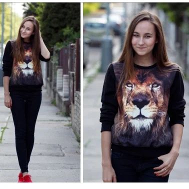 Лот: 3240758. Фото: 1. Супермодная кофта со львом. Свитеры, толстовки, худи