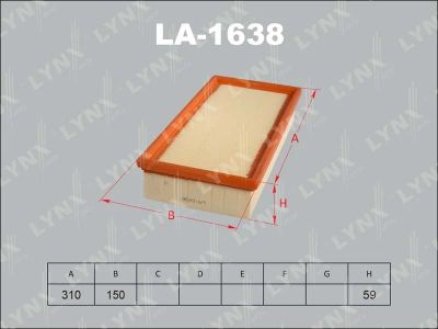 Лот: 13357115. Фото: 1. Lynx LA-1638 Воздушный фильтр. Расходные материалы