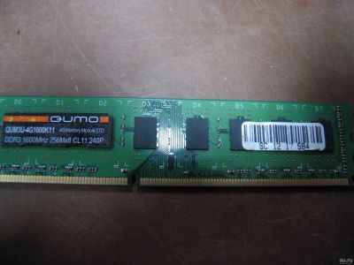 Лот: 13686353. Фото: 1. Память оперативная DDR3 4gb Qumo... Оперативная память