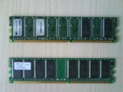 Лот: 973555. Фото: 1. Две планки Hynix DDR 128 Mb PC2700... Оперативная память