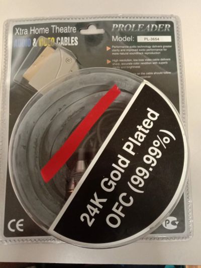 Лот: 18456337. Фото: 1. Межблочные кабели SCART/RCA, SCART... Шнуры, кабели, разъёмы