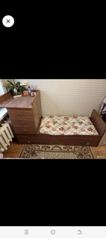Лот: 23538139. Фото: 1. Кровать детская с матрасом и маитниковой... Детские кровати и кроватки