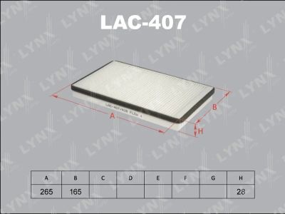 Лот: 13357215. Фото: 1. Lynx LAC-407 Салонный фильтр. Расходные материалы