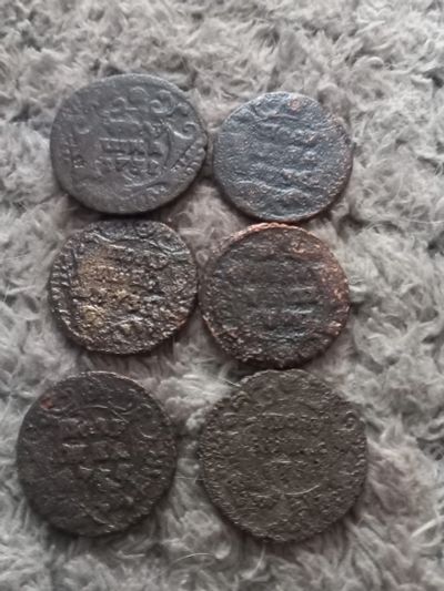 Лот: 24811174. Фото: 1. Полушка 17хх г. 6 шт одним лотом... Россия до 1917 года