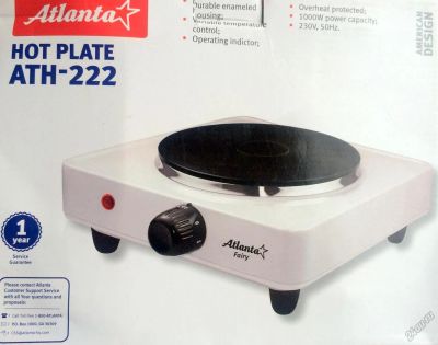 Лот: 5670734. Фото: 1. Плитка электрическая 1000 W (электроплитка... Кухонная