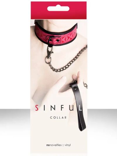 Лот: 22070463. Фото: 1. Ошейник с цепью-поводком Sinful... Эротическое бельё