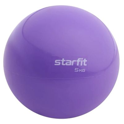 Лот: 22369192. Фото: 1. Медбол 5 кг Star Fit GB-703 фиолетовый... Фитнес, аэробика и гимнастика