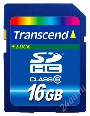Лот: 834130. Фото: 1. Secure Digital 16Gb HC Transcend... Карты памяти