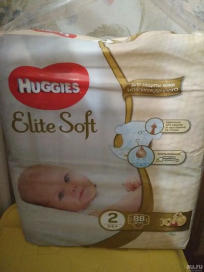 Лот: 12806172. Фото: 1. Подгузники huggies elite soft... Детская гигиена