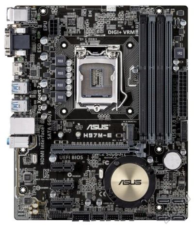 Лот: 5640511. Фото: 1. Материнская плата Asus H97M-E. Материнские платы
