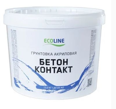 Лот: 19024636. Фото: 1. Грунт Бетон контакт Ecoline акриловый... Краски, лаки, растворитель