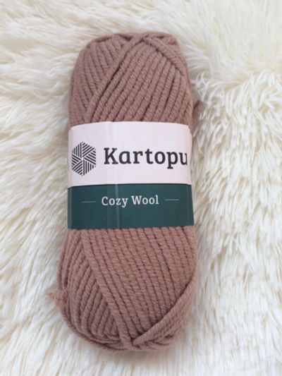 Лот: 12046185. Фото: 1. Пряжа Kartopu Cozy wool, 25% шерсть... Ткани, нитки, пряжа