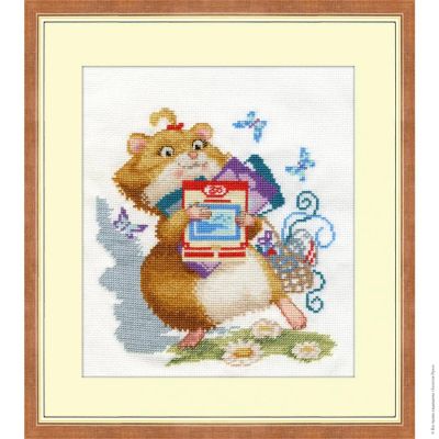 Лот: 4839631. Фото: 1. Хомячок. Набор для вышивки крестом... Вышивание