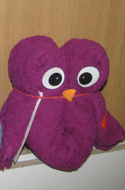Лот: 19867337. Фото: 1. полотенце фиолетовое фукси сова... Полотенца