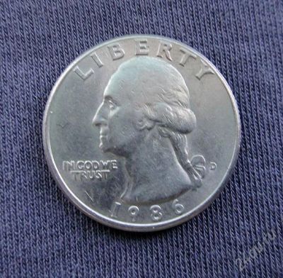 Лот: 769636. Фото: 1. Классический квотер США, 1986... Америка