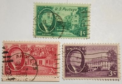 Лот: 25793154. Фото: 1. Марки_США, Набор из 3-х марок... Марки