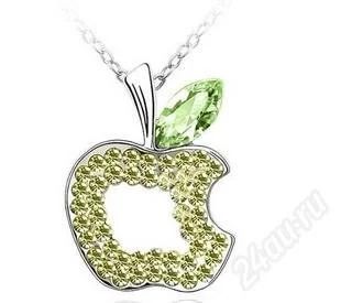 Лот: 1616358. Фото: 1. Подвеска "Яблоко" Swarovski. Кулоны, подвески