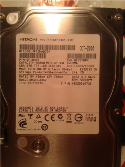 Лот: 6656845. Фото: 1. Жесткий диск Hitachi Deskstar... Жёсткие диски (HDD)