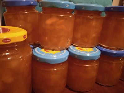 Лот: 17146094. Фото: 1. Варенье из тыквы с курагой 0,1л... Домашние заготовки