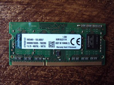 Лот: 7548142. Фото: 1. Оператива DDR3L 4Gb Kingston KVR16LS11... Оперативная память