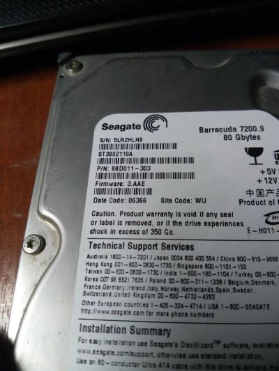 Лот: 6699077. Фото: 1. Жёсткий диск Seagate на 80 ГБ... Жёсткие диски (HDD)