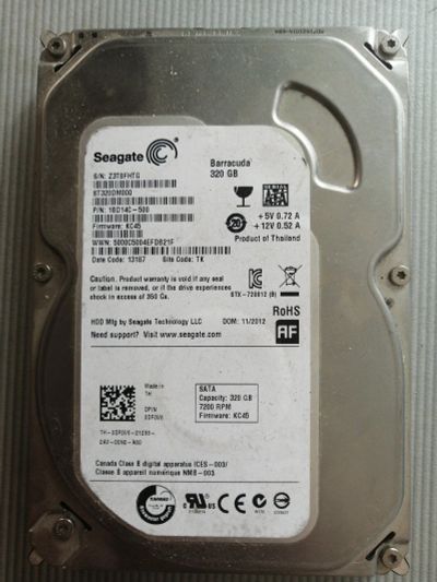 Лот: 15880387. Фото: 1. Жёсткий диск 320. Жёсткие диски (HDD)