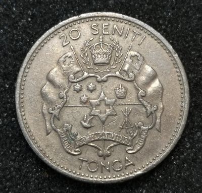 Лот: 22984022. Фото: 1. 20 сенити 1974 года. Тонга. Очень... Австралия и Океания