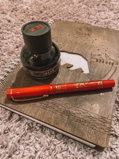 Лот: 17309863. Фото: 1. Красивая перьевая ручка + чернила. Ручки, карандаши, маркеры