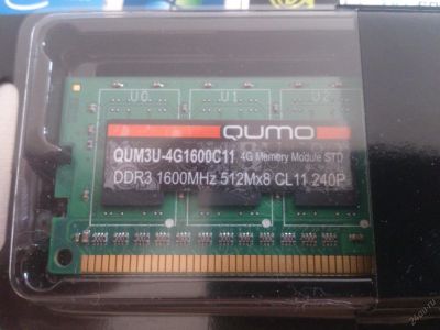 Лот: 5877678. Фото: 1. Qumo QUM3U-4G1600C11 DDR3 4GB... Оперативная память