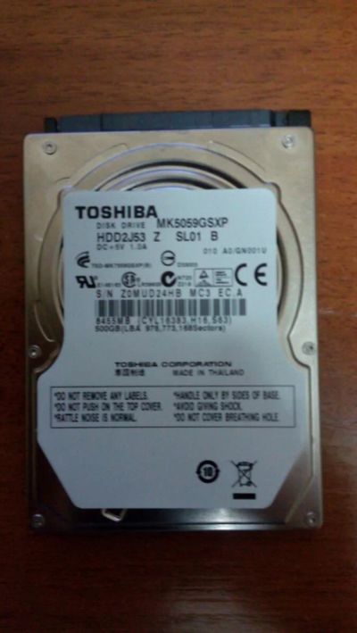 Лот: 7029027. Фото: 1. HDD Toshiba 500 ГБ. Жёсткие диски (HDD)
