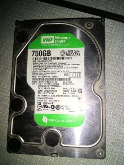 Лот: 10894993. Фото: 1. Western Digital WD 7500AARS. Жёсткие диски (HDD)