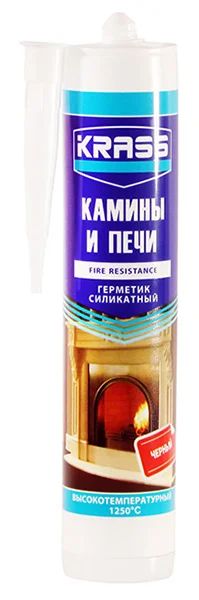 Лот: 7017960. Фото: 1. Силикон KRASS для каминов и печей... Клеи, герметики, пена монтажная, клейкие ленты