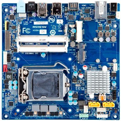Лот: 11252612. Фото: 1. Gigabyte MSH61DI + wi-fi сокет... Материнские платы