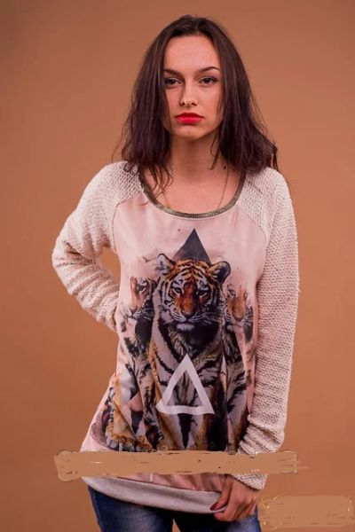 Лот: 3565500. Фото: 1. Кофта тигр. Свитеры, толстовки, худи