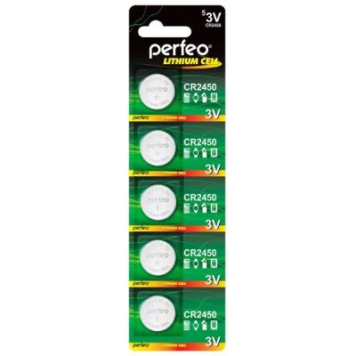 Лот: 22144827. Фото: 1. Элем.пит.PERFEO CR2450\5BL LITHIUM... Батарейки, аккумуляторы, элементы питания