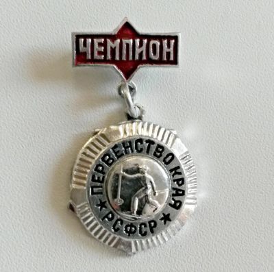 Лот: 4203780. Фото: 1. Знак Первенство края. Чемпион... Сувенирные